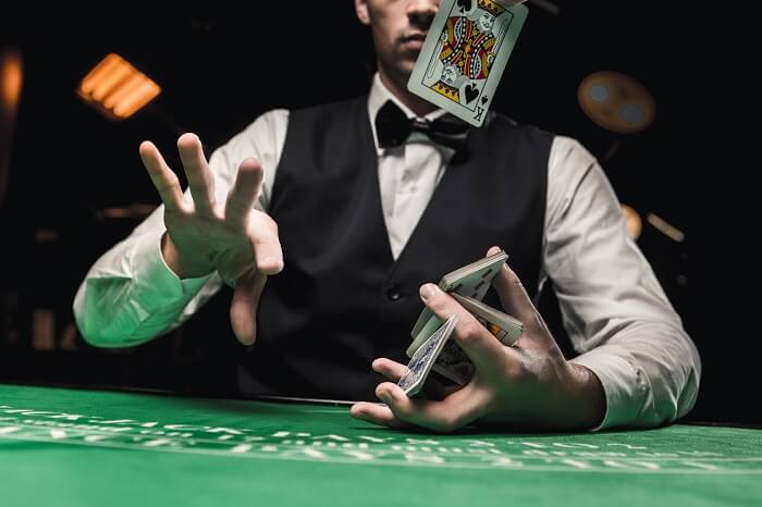 a player showing off with card skills