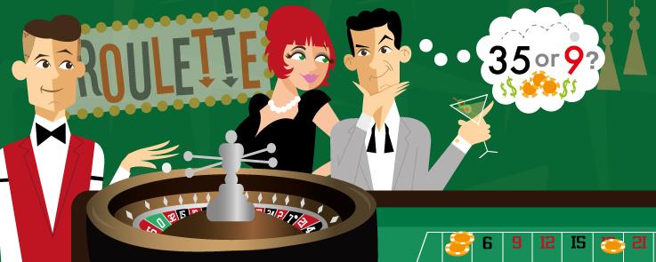 Roulette table cartoon