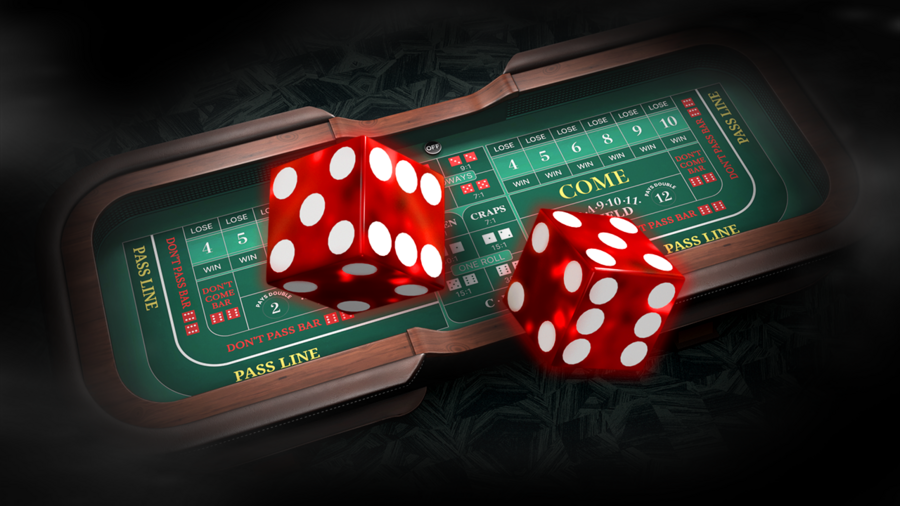 One Single Die Used in the Casino Game of Craps Showing 3 on Top