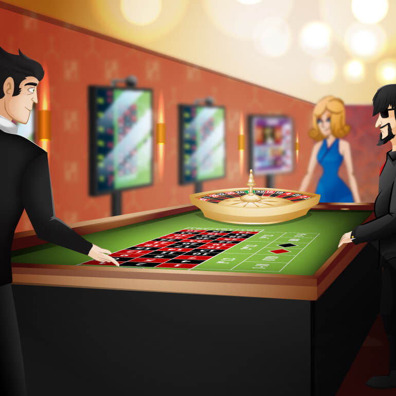 Roulette table in action