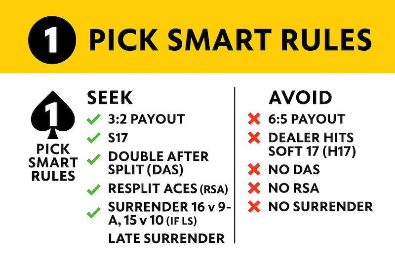 Smart rules blackjack