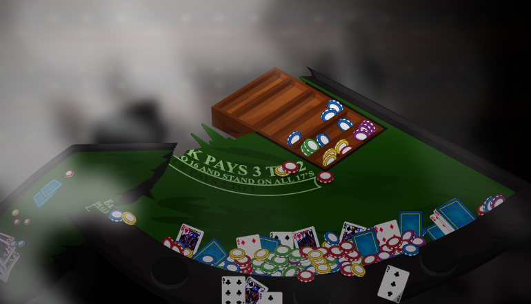 Ruined blackjack table