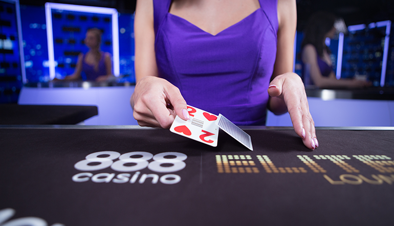 Blackjack dealer at the elite lounge blackjack table