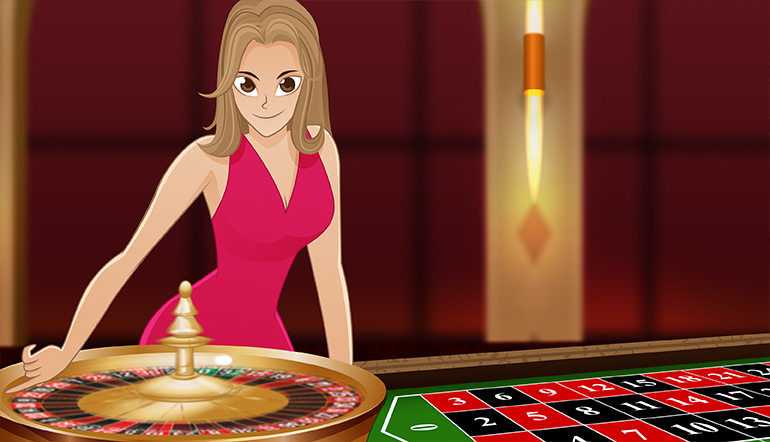 Roulette Prediction: Roulette dealer spinning the roulette wheel