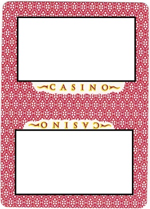 An image of a back of a card - half-ovals underneath the top logo (beneath the word "casino"), but there are full ovals above the bottom logo (above the word "casino")