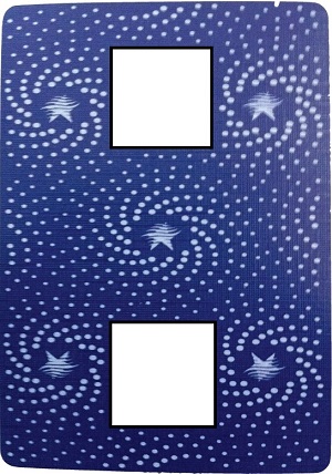 An image of a back of a card - the five-pointed star at the center of this card