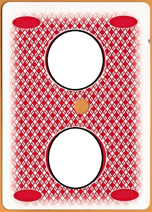 An image of a back of a card - the top border is much wider than the bottom border