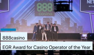 888casino Wins Casino Operator of the Year 2019 at the EGR Awards