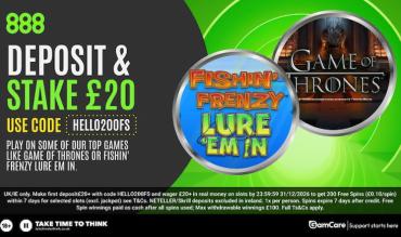 200 Free Spins at 888casino