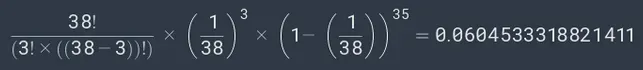 3 repeats probabilities