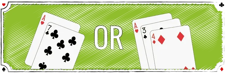 Examples for soft 18 in Blackjack
