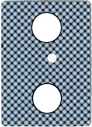 asymmetric cuts along the left and right-hand edges of the card