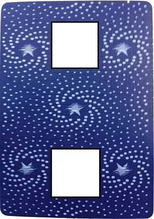 An image of a back of a card - the five-pointed star at the center of this card