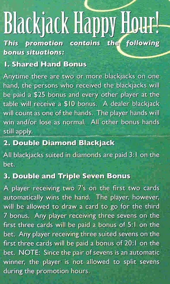 blackjack brochure