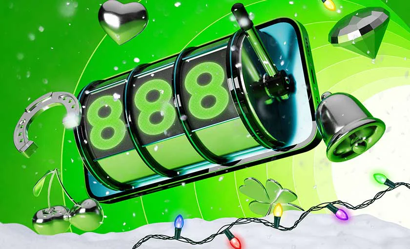 Interfaz promocional de 888casino mostrando ofertas de free spins y bonos en dispositivo móvil